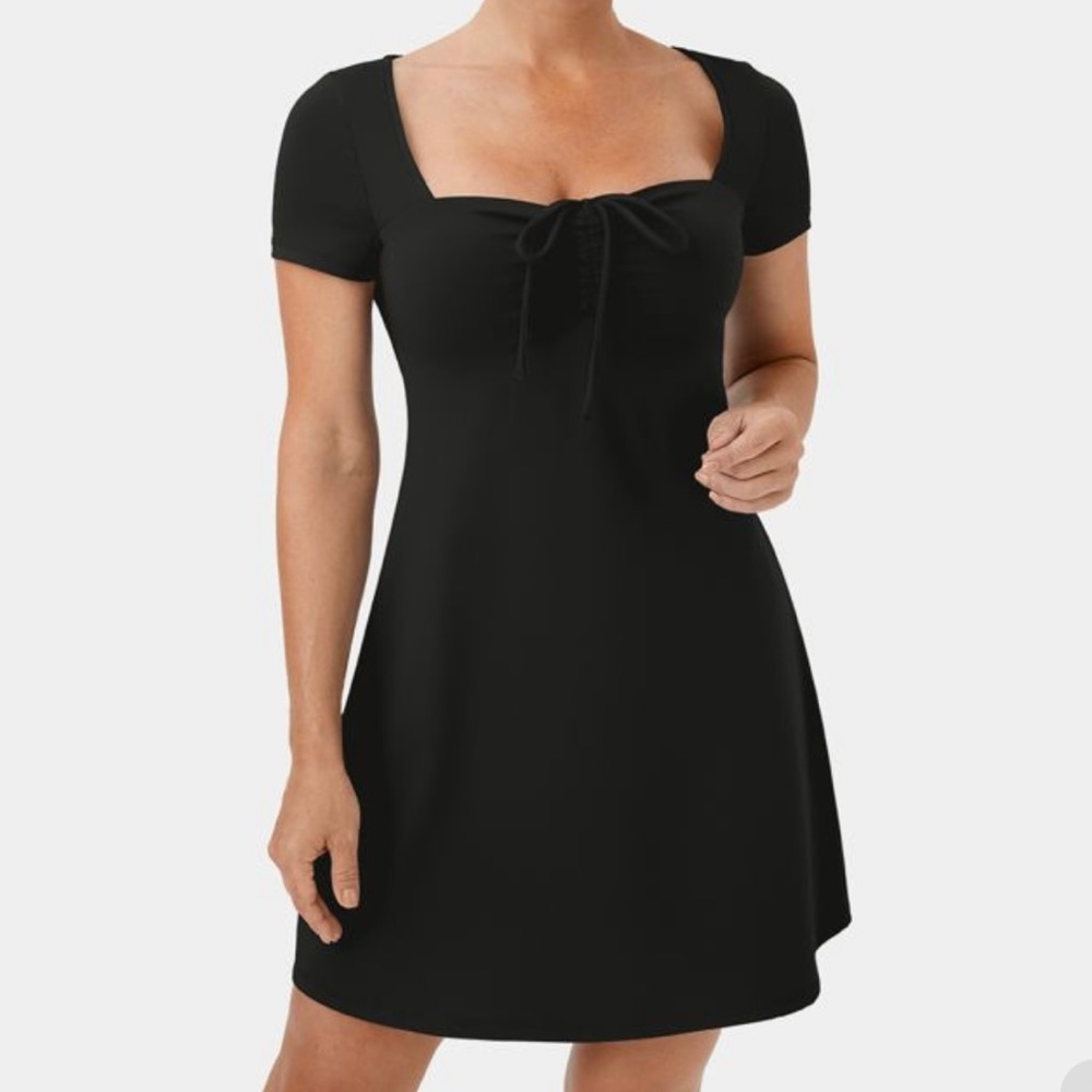 halara drawstring mini dress padded nwot